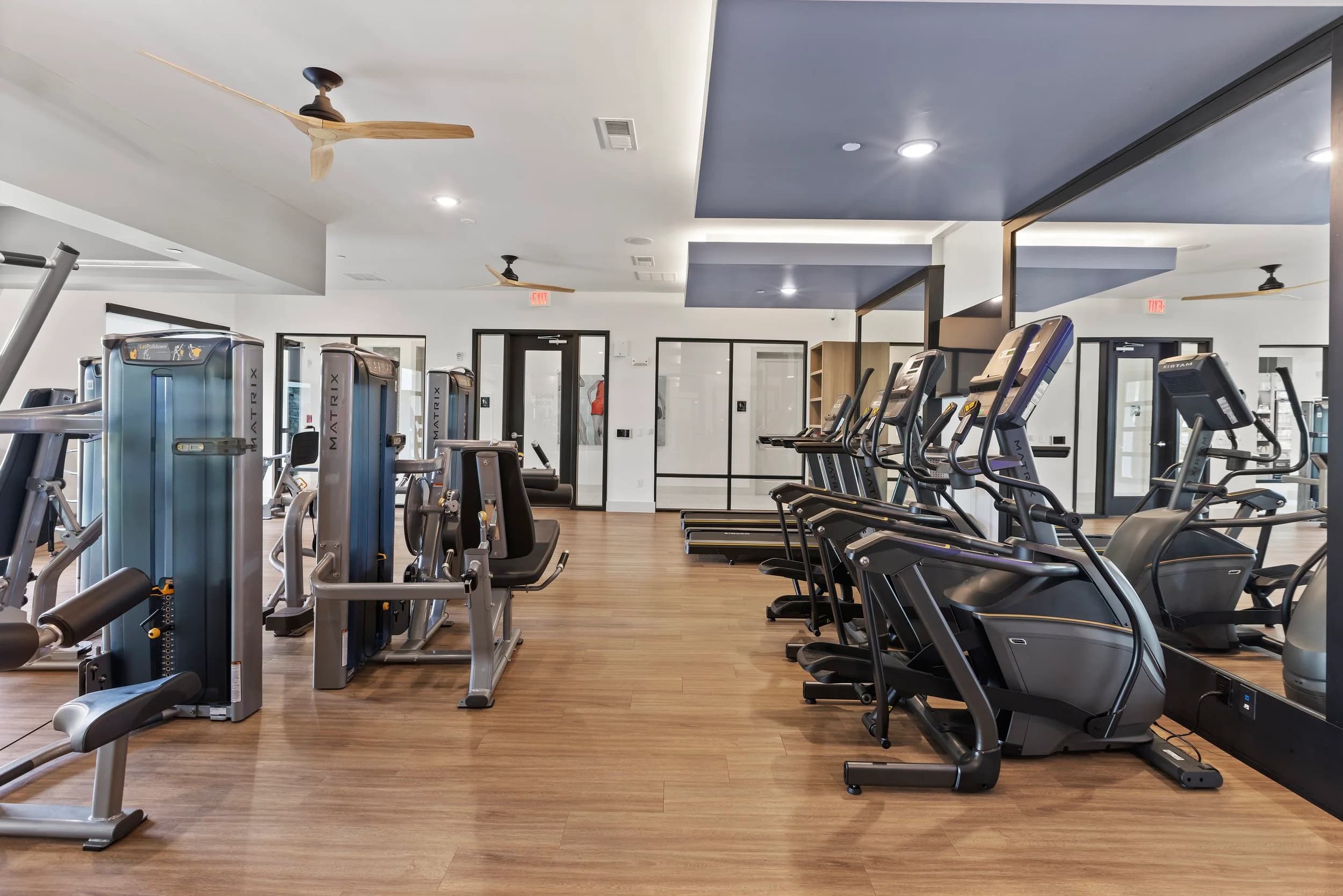 Community fitness center with cardio equipment